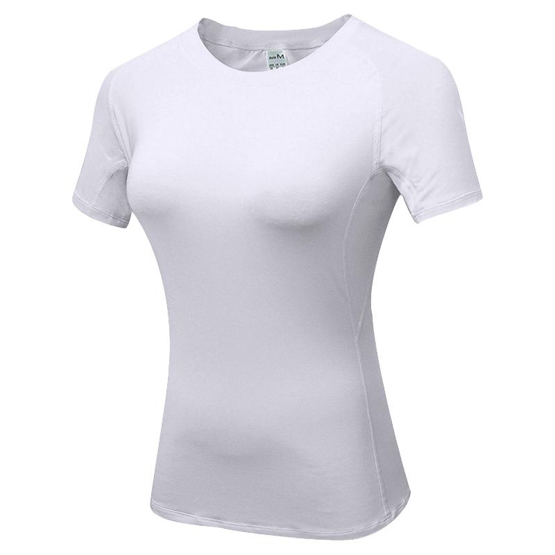 Damen Kompressionsshirt Kurzarm Sportliches Yoga Lauf T-Shirt Sommer Fitnessstudio Workout Schnelltrocknend Dehnbares T-Shirts Oberteile Baselayer