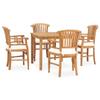 Day and Night - Day and Night Garden Dining Set 5 Pieces and Cushions Solid Teak Wood