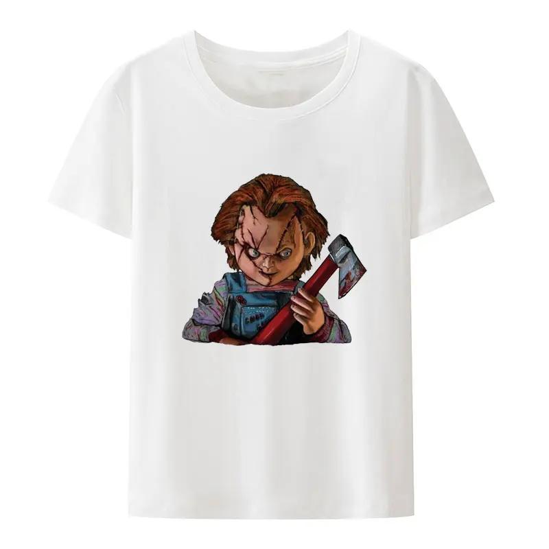 Child's Play Chuck Women's Top T-shirt Doll Murder Vintage T-shirt Harajuku Round Neck T-shirt Pure Unique Top