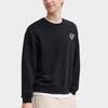 FILA Logo Heart Print Round Neck Loose Long Sleeve Sweatshirt Men sweatshirt Black F11U439202F-BK