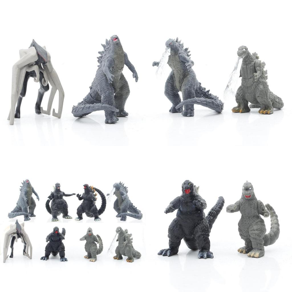 Coleção de Figuras de Ação de PVC Godzilla Kong Kim Batalha Dinossauro Oito Peças Para Crianças e Decoração