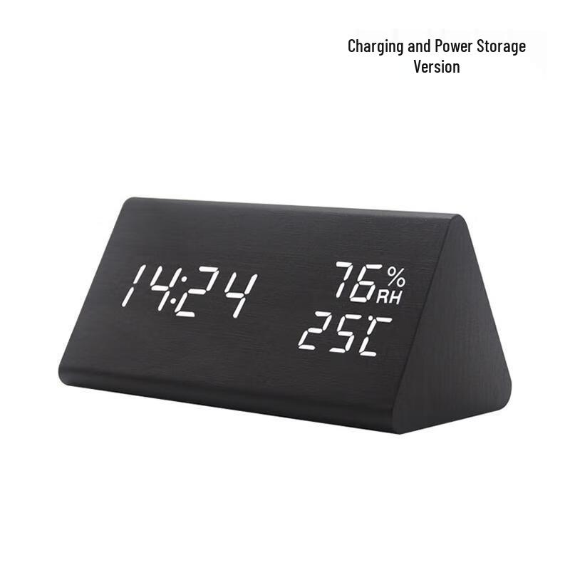 HANDUNYOU Wooden Triangle Alarm Clock