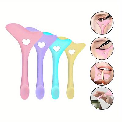 1 ADET Silikon Eyeliner Şablonları Kanat Uçları Marscara Çizim Ruj Takma Yardımı Yüz Kremi Maskesi Aplikatörü Makyaj Aracı Yeniden Kullanılabilir