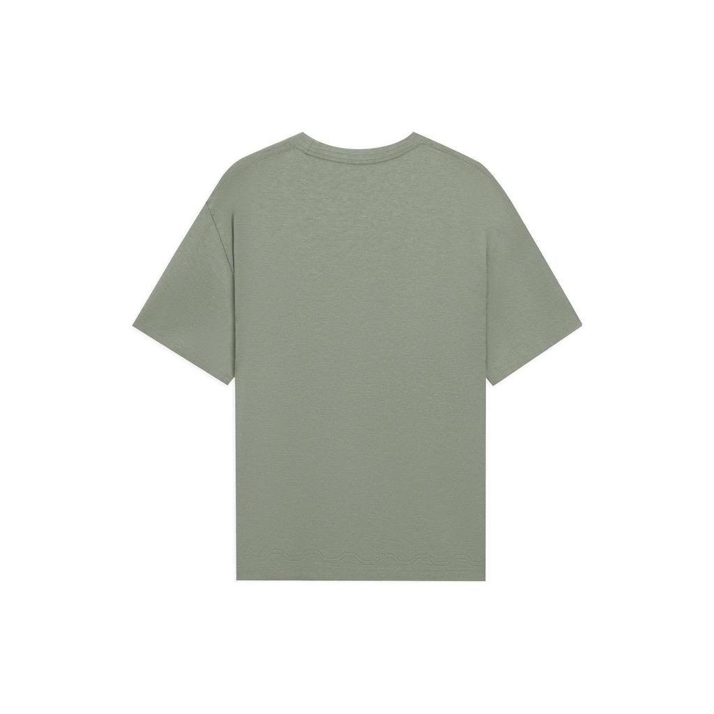 Li Ning Solid Color Embroidered Round Neck Casual Short Sleeve T-Shirt Unisex Tops Light-Green AHSSB43-4