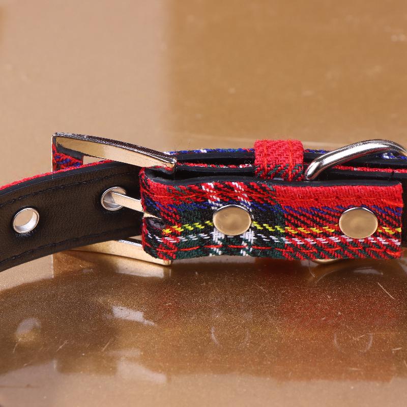 Y2K Goth Vintage Dog Bone Charm Necklace Punk Trendy Choker Simple Red Plaid Leather Buckle Necklaces Collar Chain Jewelry