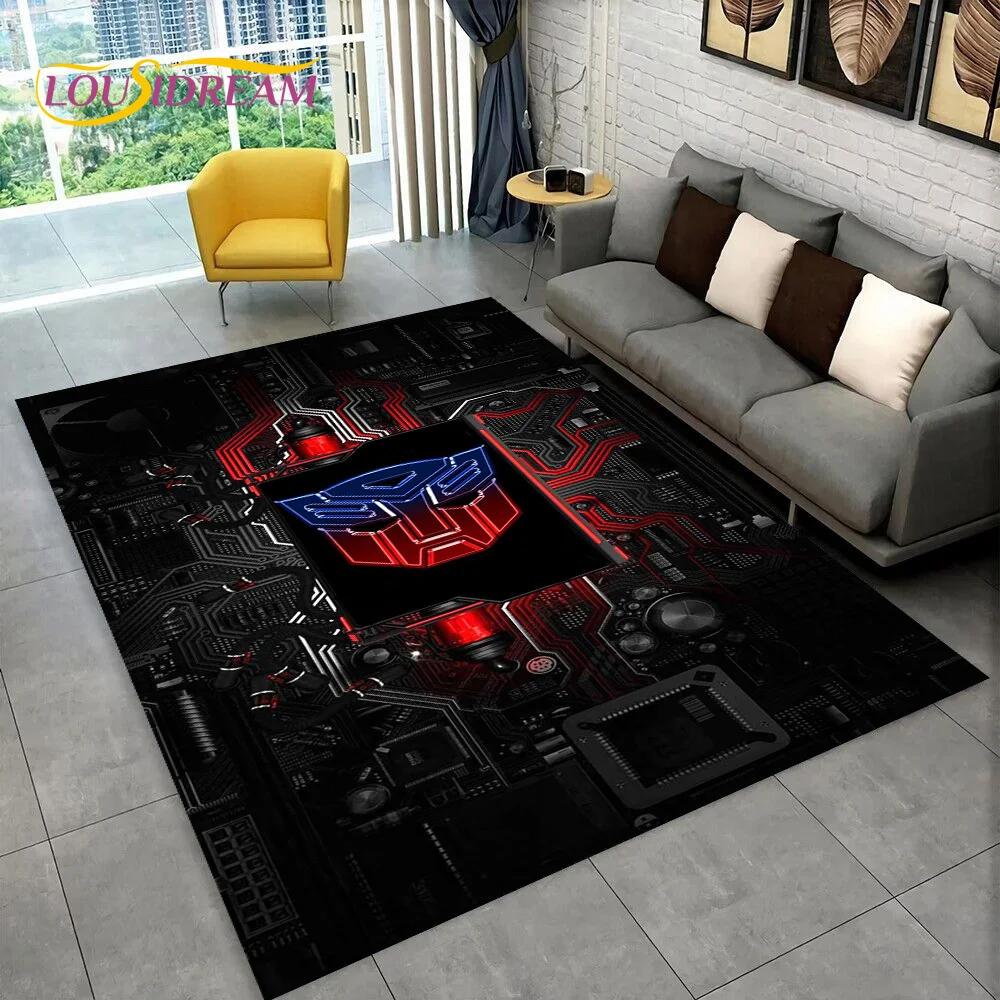 3D Transformers Cartoon Autobots Carpet Rug for Home Living Room Bedroom Sofa Doormat Decor,Kid Area Rug Non-slip Floor Mat Gift