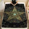 1Pc Satan's Pentagram Print Flannel Blanket, High quality Comfortable for All Seasons, Home Decor, Warmth and Comfort, Perfect for Christmas Gifts138