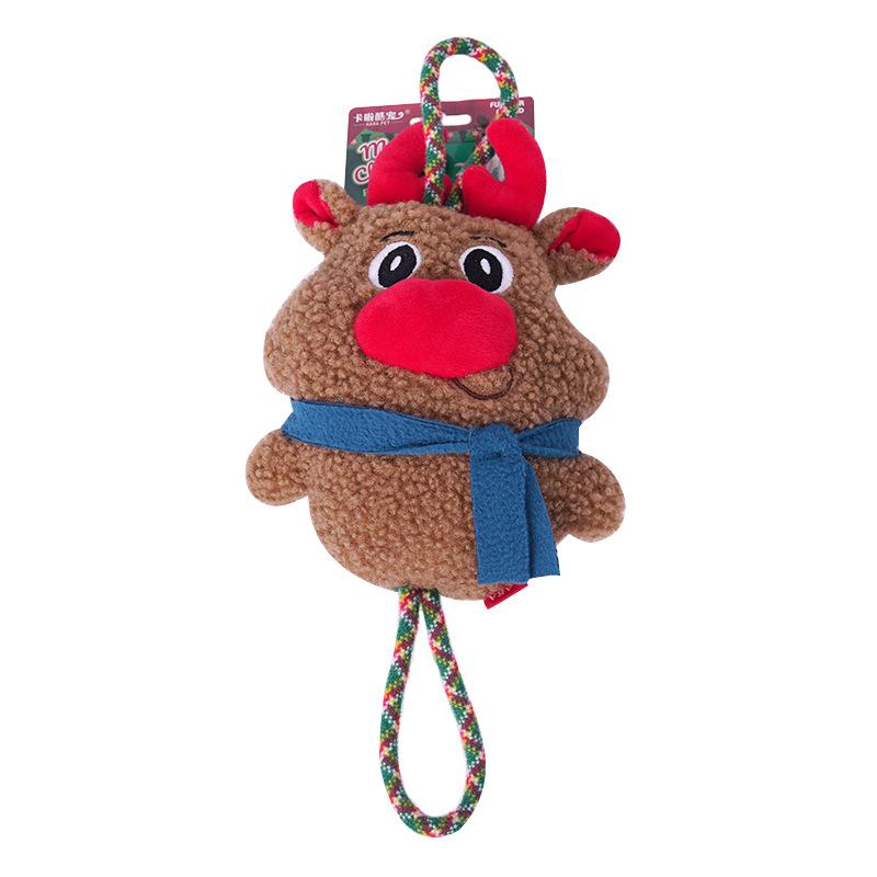 Christmas Dog Toys Are Fun To Relieve Boredom Grind Teeth Tie Knots Make Noise Resist Biting Interact and Pull Pet Toys