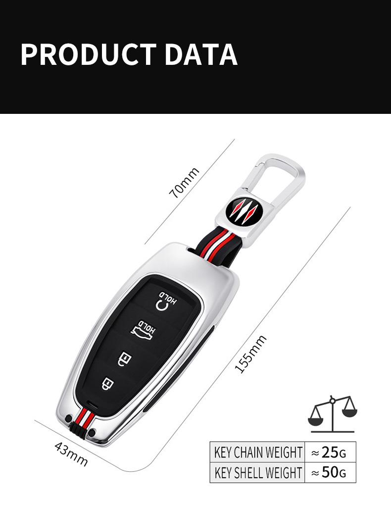 Car Key Case Cover Shell Fob Holder for Hyundai Santa Fe Tucson 2025 NEXO NX4 Atos Prime Solaris 2025 Styling Accessories