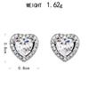 High-End S925 Sterling Silver Needle Earrings Slightly Inlaid With Zircon Fashion Love Stud Earrings, Small Fresh Women'S Earrings.
