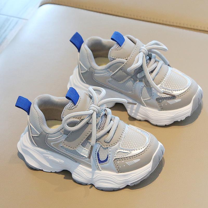 Spring Autumn Kids Chunky Sneakers Soft Sole Non Slip White Shoes Boys Girls Casual Running Sports Trainers