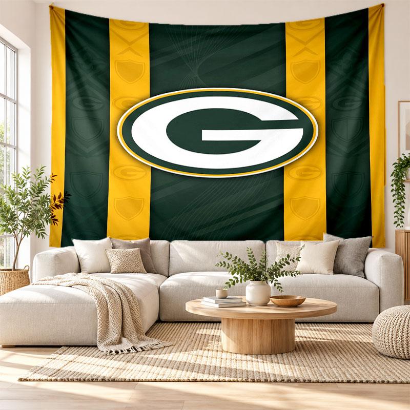 Green Bay Packers Wall Tapestry, Soft Fabric Wall Hanging, Decorative Backdrop For Bedroom Home Wall Art