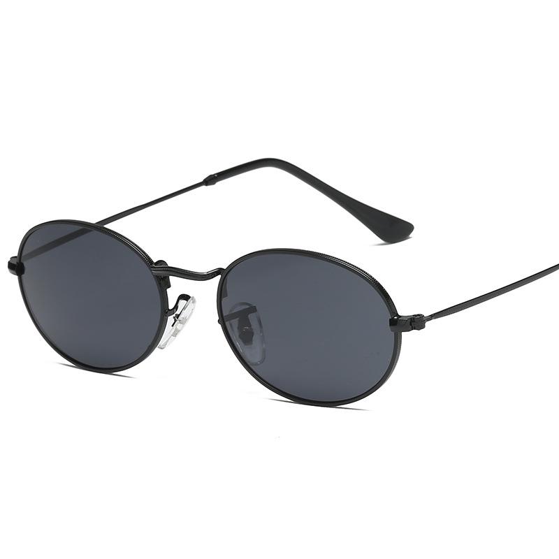 New European and American vintage oval frame sunglasses for women, colorful versatile street style sunglasses, men's glasses S
