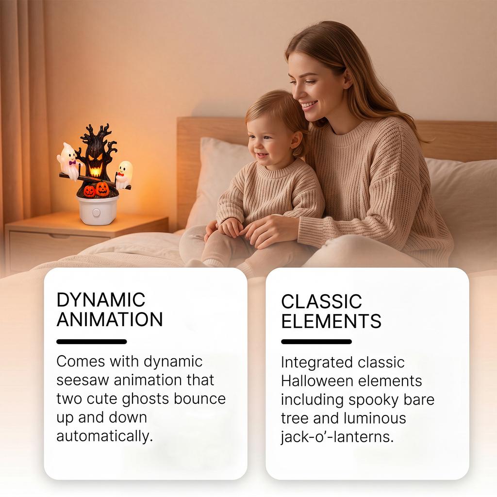DOWMOO See-Saw Ghost Night Light, Fun Cute Ghost Shape, Halloween Decor, Nighttime Illumination