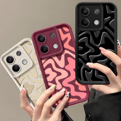 Color Stripe Texture Phone Shell for Xiaomi 13T Pro 11T Poco F6 X6 Redmi Note 13 4G 12 11 Pro 10 Soft Shockproof Lens Protection Silicone Case Cover
