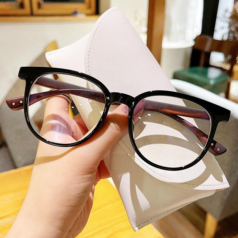 

Imitation Wood Grain Legs Anti Blue Light Computer Myopia Glasses Women Men Ultralight Clear Oval Nearsighted Eyeglasses anti-blue light чорний