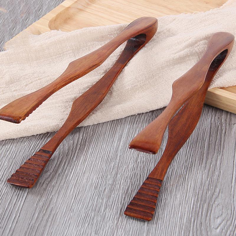 1 pezzo di bambù da cucina pinze da cucina cibo barbecue strumento insalata pancetta bistecca pane torta clip di legno utensile da cucina di casa
