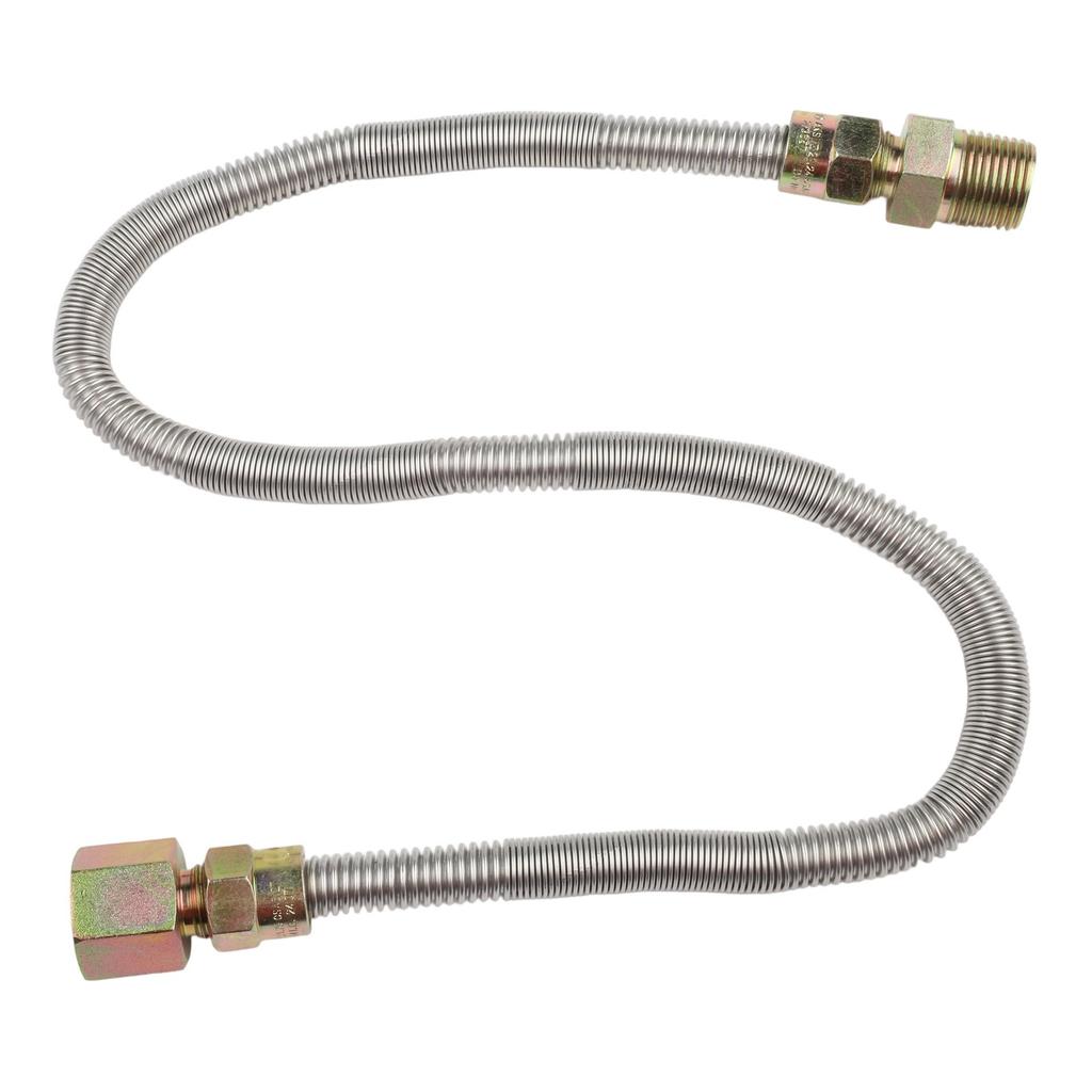 Sleek Silver Finish 24 Inch Stainless Steel Hose for Easy Installation