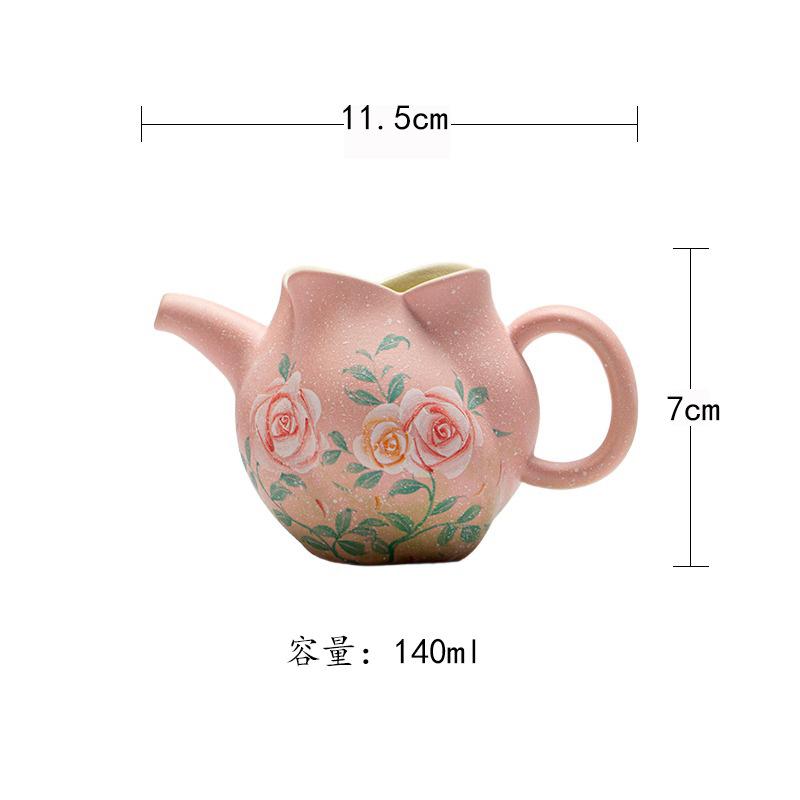 

140ml Hand-painted Rose Tea Pitcher Pour Tea Cha Hai Dispenser Household Justice Cup Fair Mug Tea Ceremony Craft Supplies Craft As Your Choose