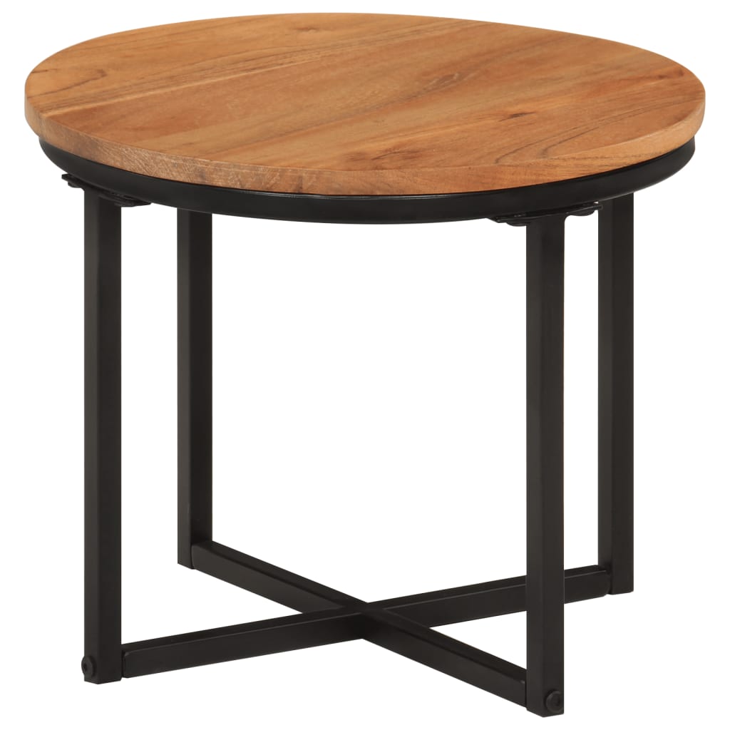Coffee Table 35x35x30 cm Solid Acacia Wood and Iron