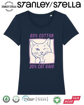 80% Cotton 20% Cat Hair T-Shirt Mens Womens Tees Top Funny Womens Pet Gift / Ladies Tee
