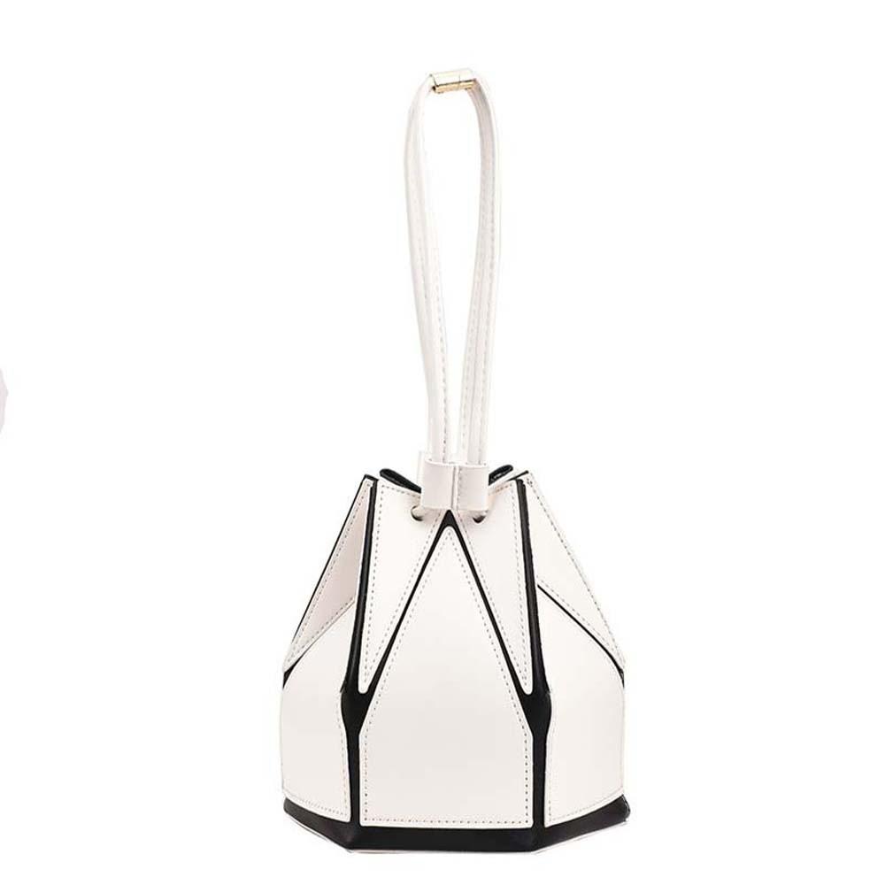 

Versatile Lady Foldable Messenger Bag Contrast Color Personalized Design Drawstring Small Tote Solid Color Anti-splash Water