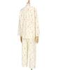 long long cotton blend jacquard jersey CR [Wing/Wacoal] Pajamas, sleeves, pants, (main body), material, EP8073, women's,