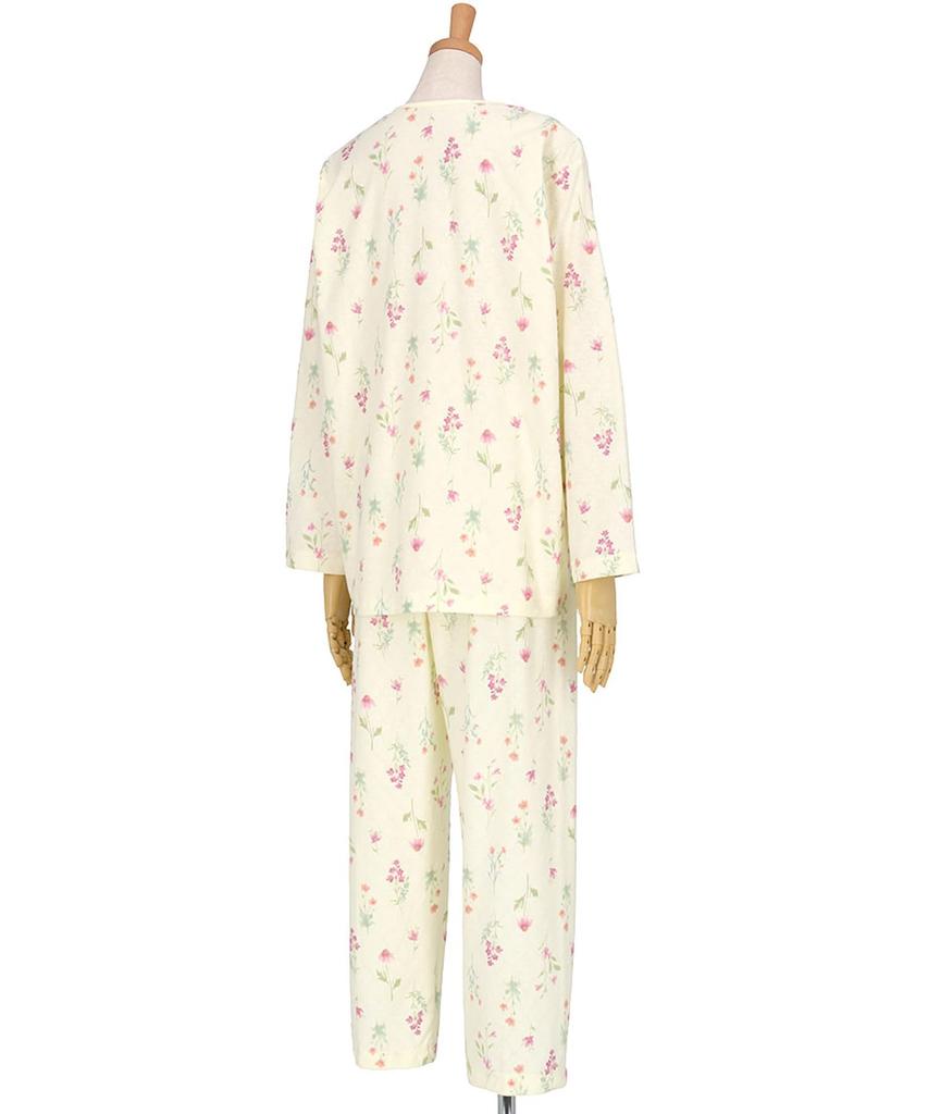 long long cotton blend jacquard jersey CR [Wing/Wacoal] Pajamas, sleeves, pants, (main body), material, EP8073, women's,