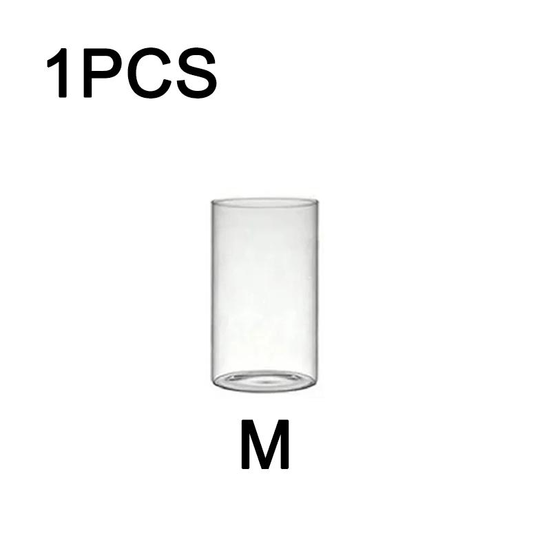 Cylinder Glass Cup Candlestick Wedding Transparent Candle Cup Holder Glass Vase Dining Table Candle Container Art Storage Jar