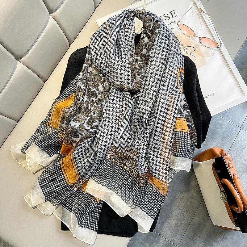 New Style of Beautiful Brocade Scarf for Women's Spring and Autumn Style Fashionable Korean Style with Versatile Style Hangzhou Silk Scarf Shawl