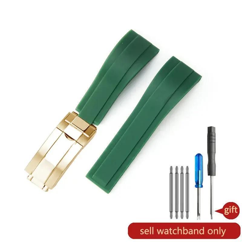 Paski do zegarka Daytona Yacht Log Czarny Zielony Water Ghost Zakrzywione zakończenie 20mm Silikonowy Wypukły Interfejs Czerwony Niebieski Pasek do zegarka