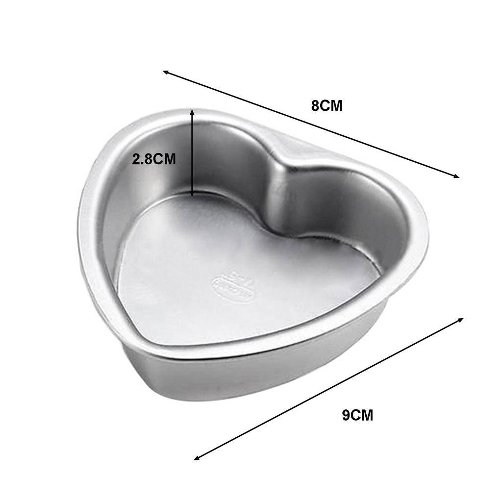Heart Shape Cake Mould 3/6/5 inches Easy to Release Aluminum Alloy Mould for Making Pancake Cookies Use