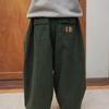 Men's and Kids' Fleece-Lined Work Pants - New Autumn/Winter Style Washed Cotton Long Pants for Boys and Girls