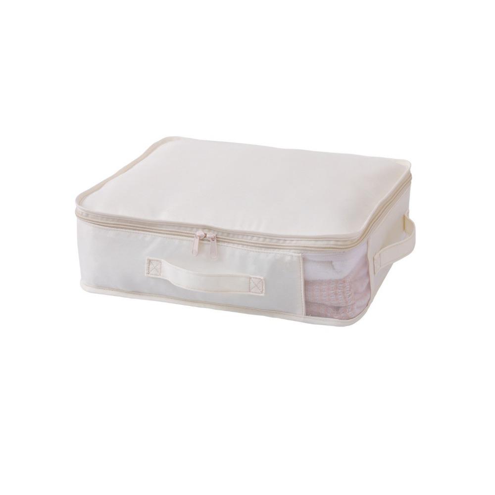 Large Capacity Clothes Quilt Storage Bag Folding Blanket Storage Container  Bedroom M бежевый