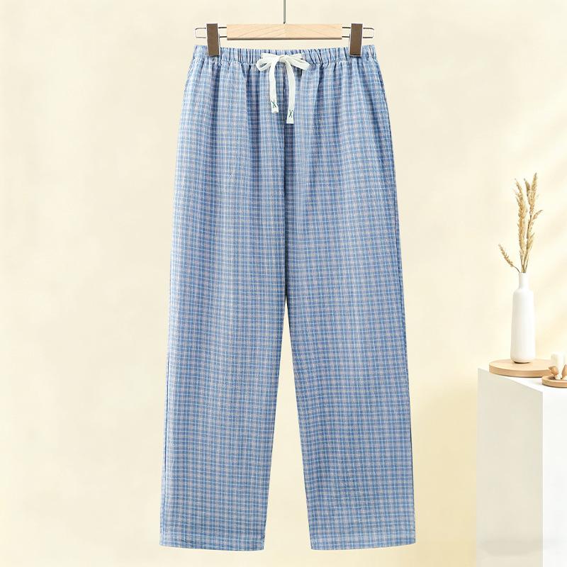 

Mom s Summer Cotton High-Waist Elastic Nine-Point Casual Pants for Middle-Aged & Elderly Women 4XL (140-145 lbs) синий