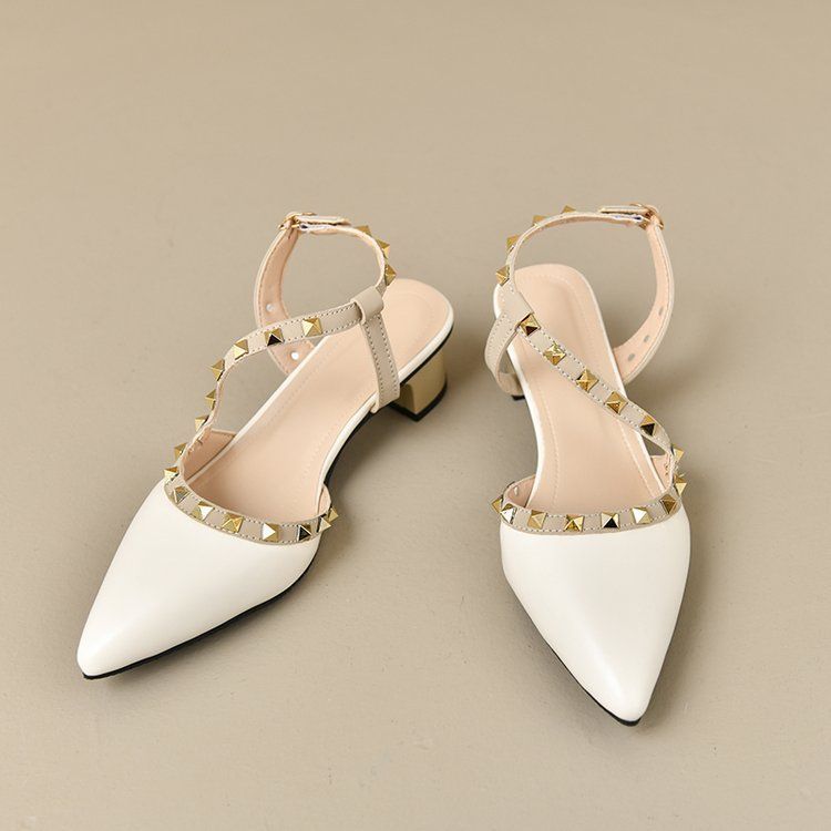 Fashion Mid-heel Toe Professional High Heels New French Spike Pointed Toe Niche Fashion Sandals for Summer 2025