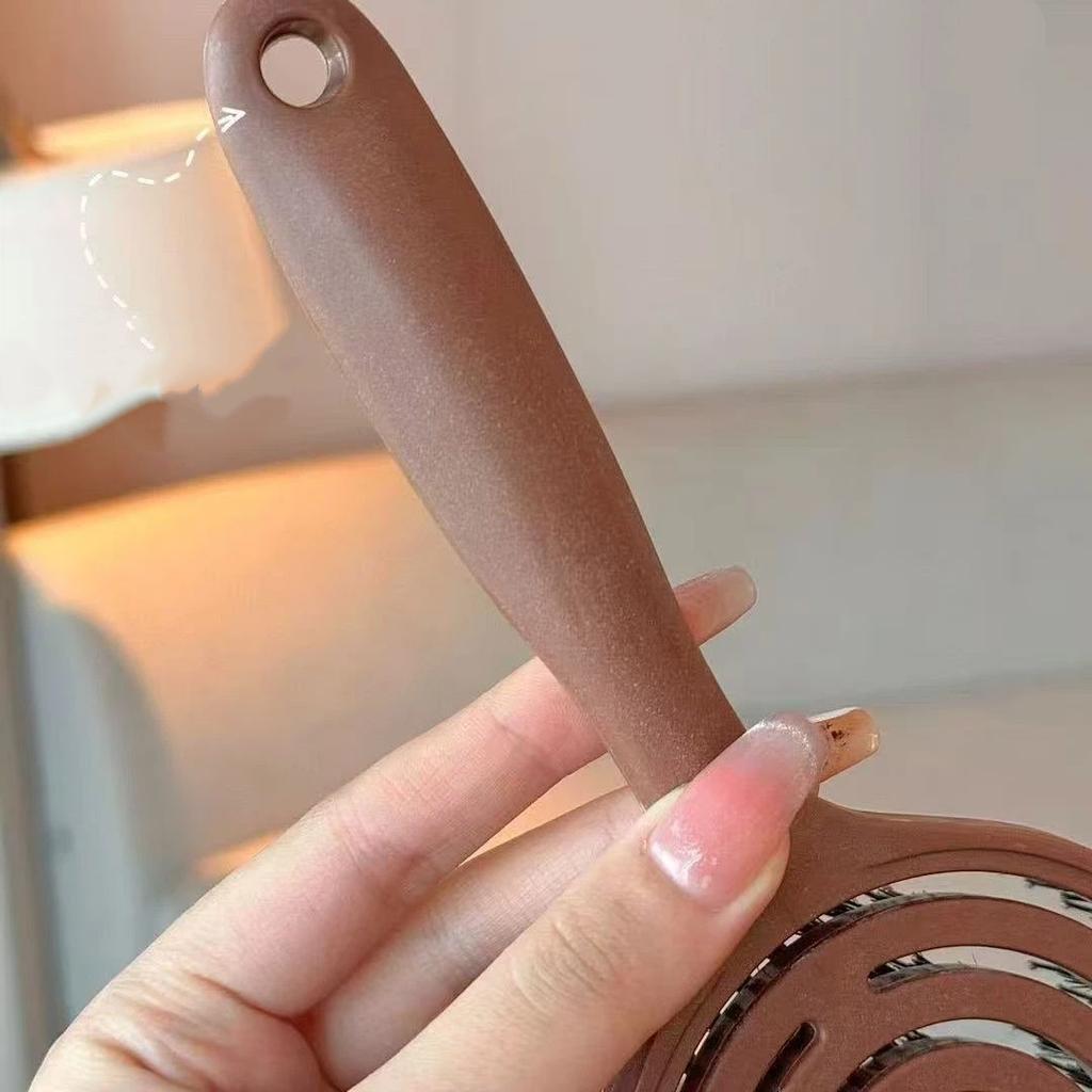 Korean Hollow Design Boar Bristle Hair Brush - Detangling, Volumizing & Scalp Massage Brush for Wet/Dry Hair Styling, Women's Long Hair Care