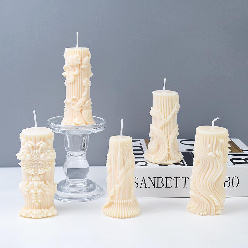 European Multi-Cylinder Silicone Molds for Scented Candles, Pillars, Gift Ornaments, and Diffuser Stones