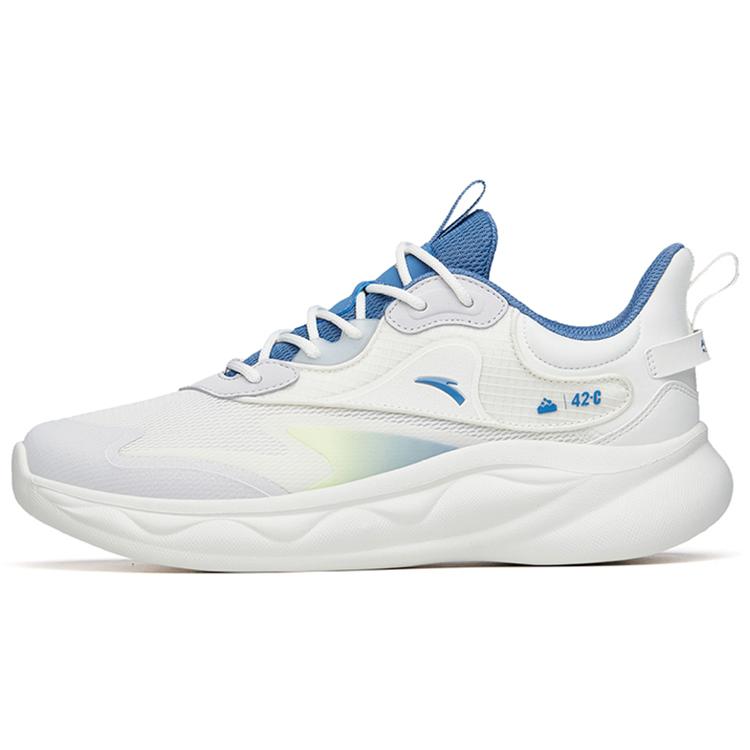 new Anta Mianbomb 2 Cushioned Slip Resistant Abrasion Resistant Breathable Low Top Running Shoes Men's White Blue