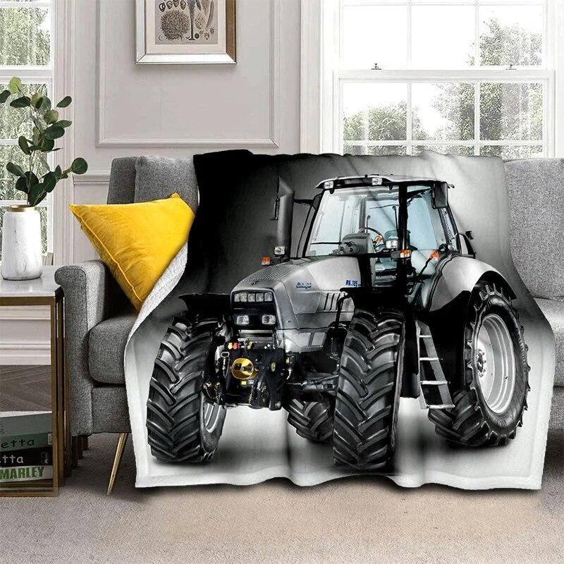 3D Retro Car Tractor Truck Series HD Blanket,Soft Throw Blanket for Home Bedroom Bed Sofa Picnic Travel Office Cover Blanket Kid