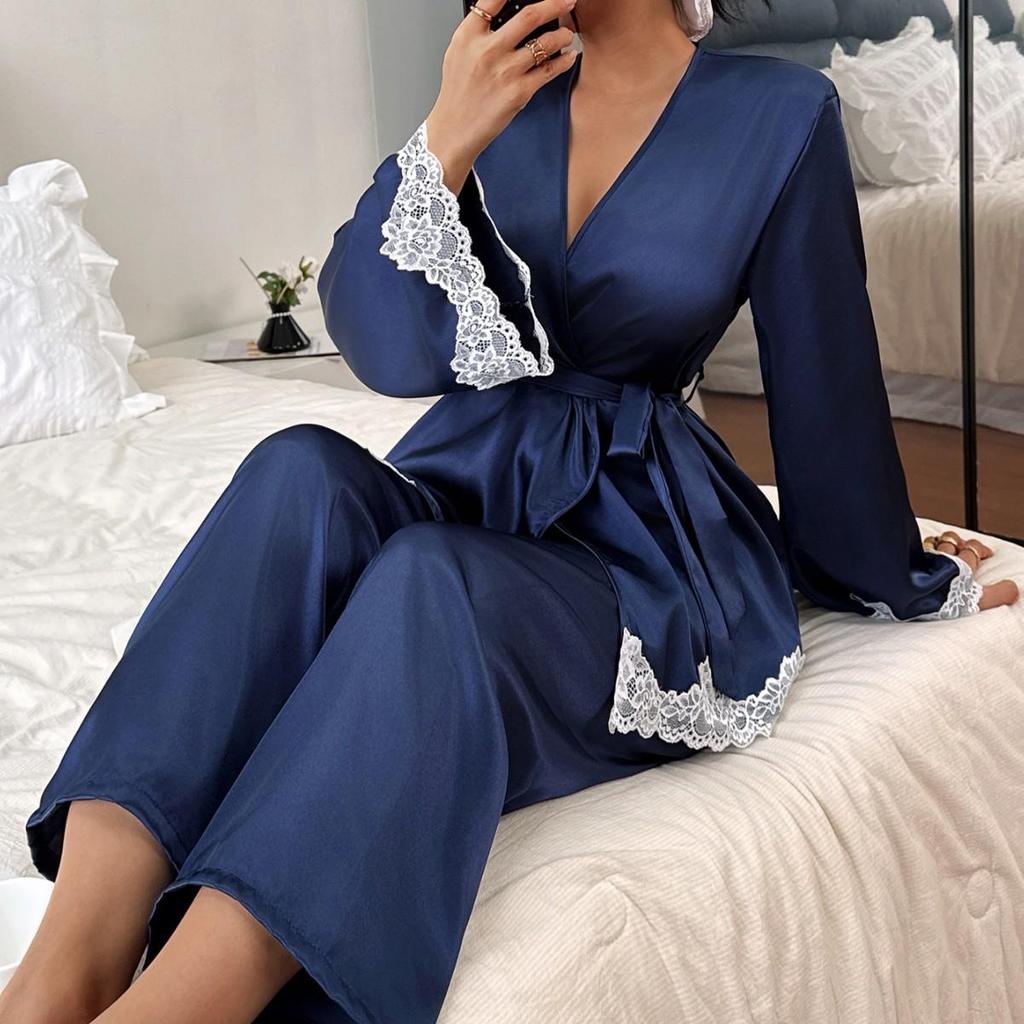 European & American Women's Silky Pajamas: Sexy & Fun Robe for Homewear