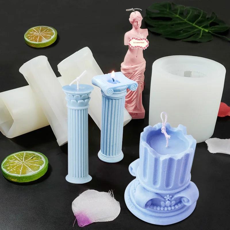 Římský sloup Silikonová forma Forma na svíčku DIY Bohyně Aromaterapeutická svíčka Lidské tělo Sádrová forma Starověký římský sloup