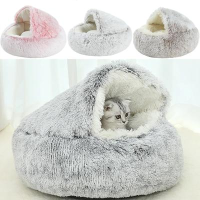 New Cat Nest Winter Pet Plush Thickened Warm Shell Design Nest Home Cat and Dog Sleeping Nest Pet Winter Warm Mattress