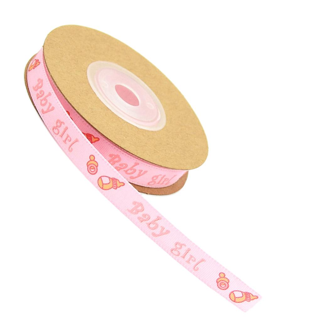 2Pcs Baby Letter Bottle Printing Ribbon Baby Baptism Gift Ribbon Decoration