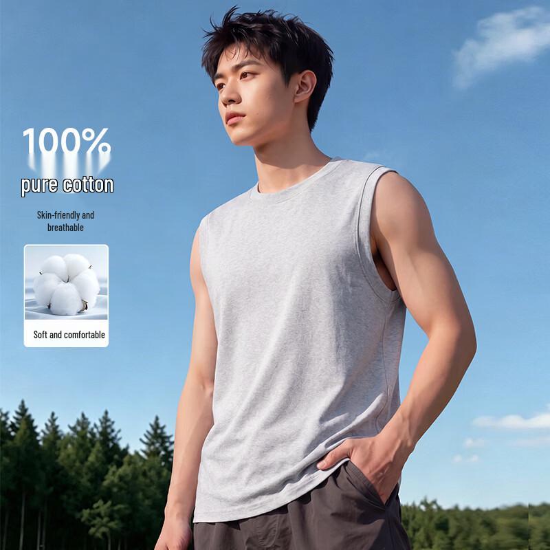 

Men s Heavyweight Pure Cotton Sleeveless T-Shirt 5XL