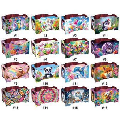 5D DIY Diamond Art Rhinestones Decorative Storage Box Partial Drill Crystal Storage Handbag Kit Wooden Handmade Storage Clutch