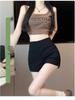 Damskie seksowne czarne szorty letnie - Wyszczuplające, opinające biodra hot pants na co dzień