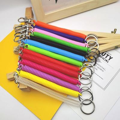 Einziehbares Armband Spiral-Dehn-Schlüsselanhänger Schlüsselband Verschluss Federseil Schlüsselring Elastische Seile