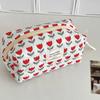 Vintage Quilted Portable Ladies Storage Bag Makeup Case Female Small Purse Handbags Red Tulip Flower Women's Cosmetic Bags