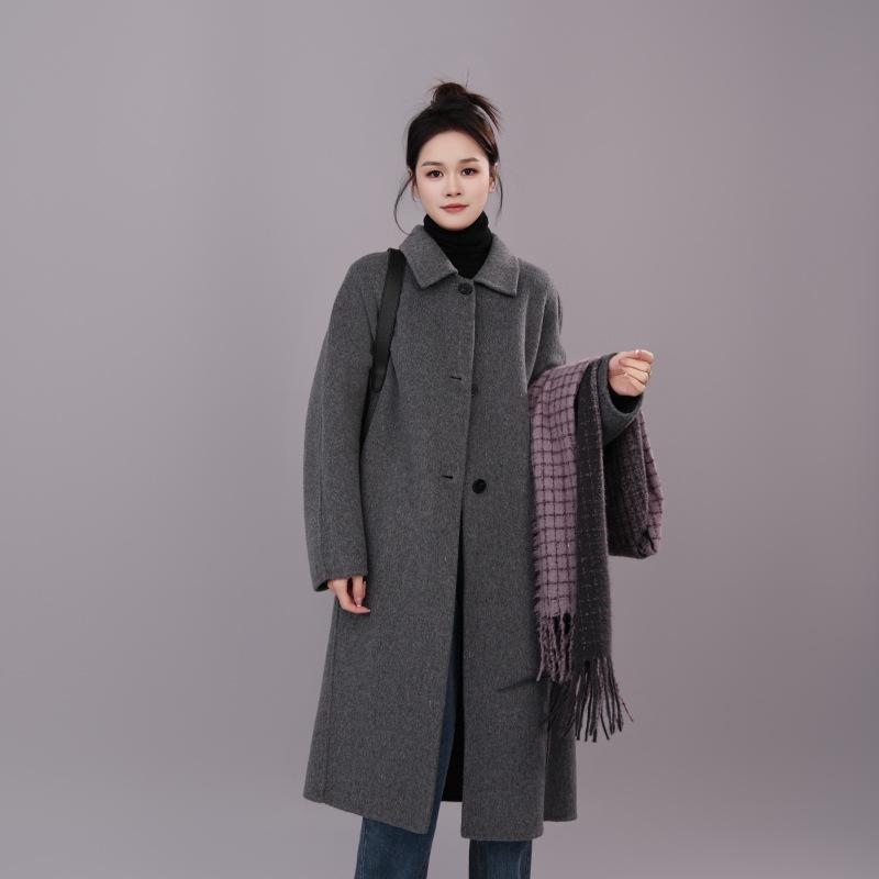High-end Double-sided Coat Women's Medium and Long Autumn and Winter New Classic Double-sided Woolen 23160